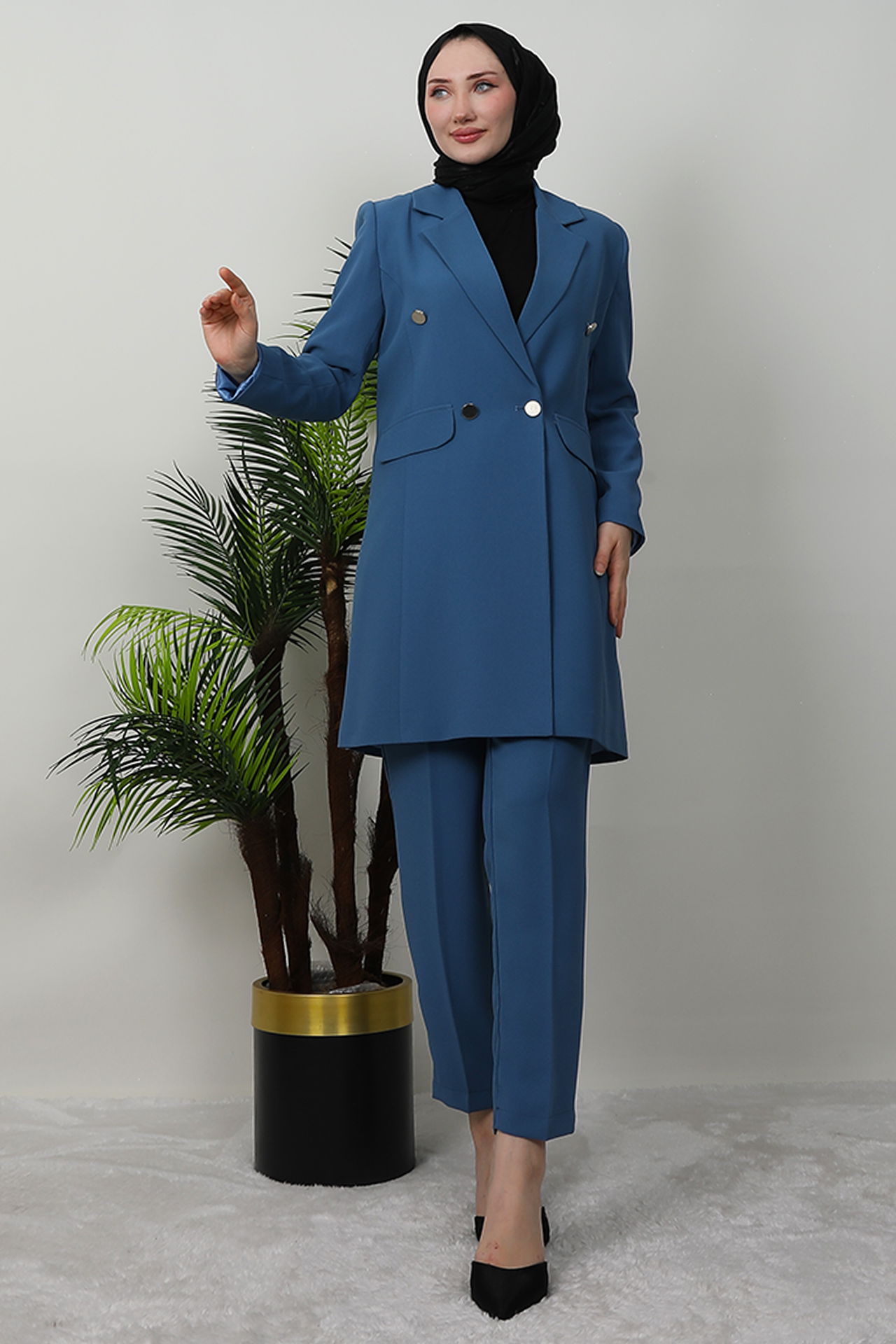Blazer Ceket Takım İndigo 