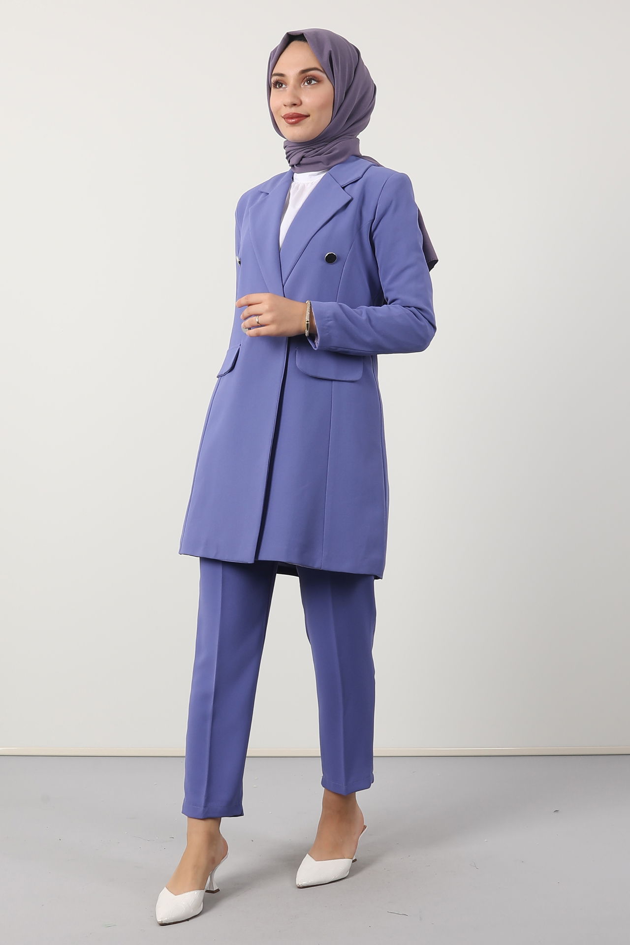 Blazer Ceket Takım Lila 