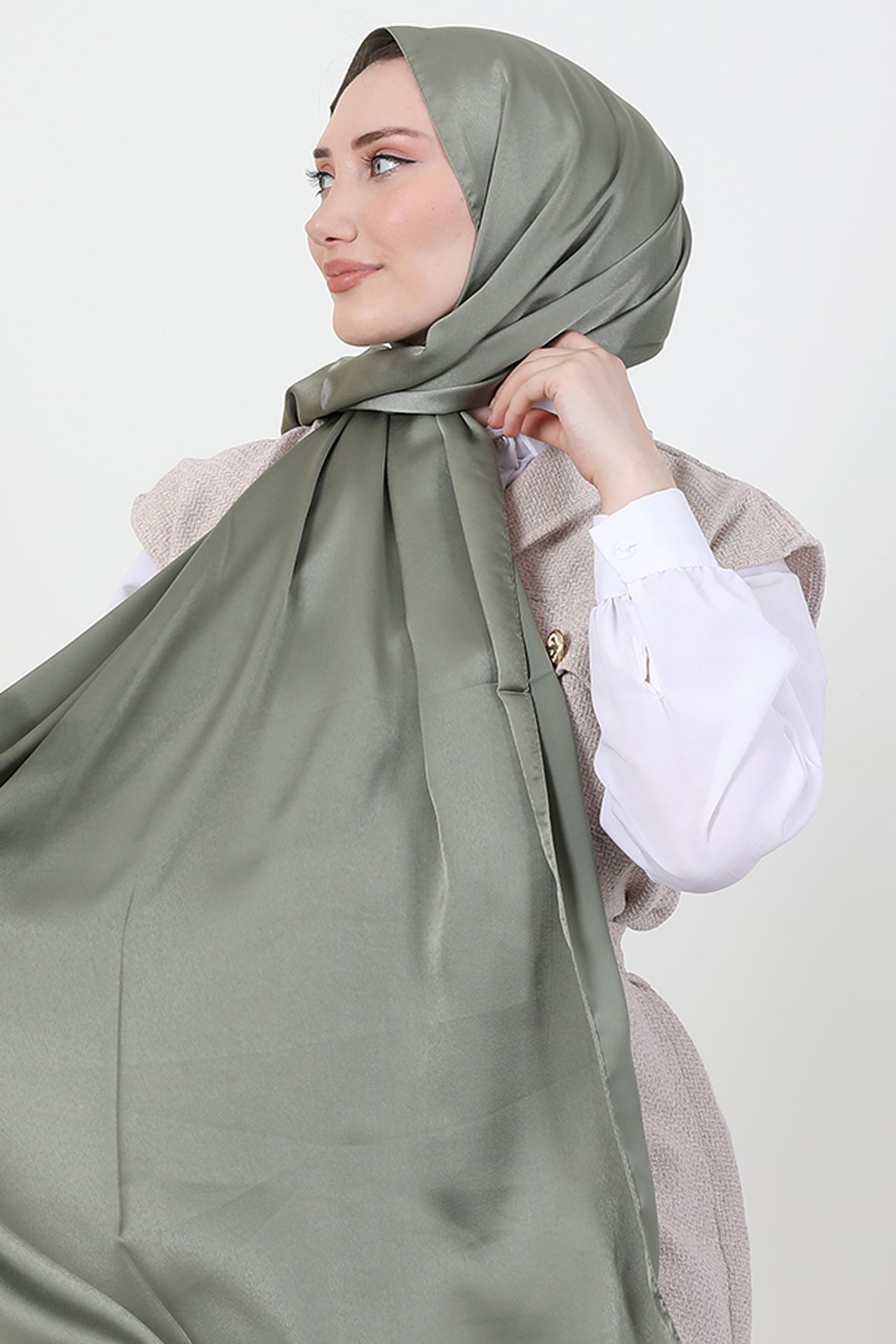 Model Saten Şal Haki - 2