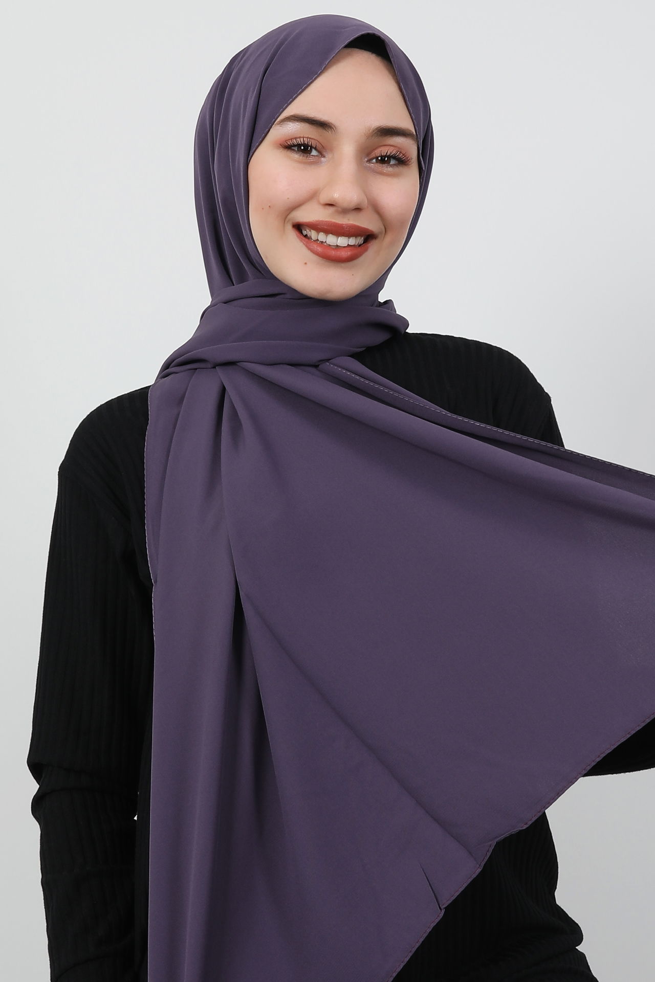 Medine İpeği Şal Koyu Lila 