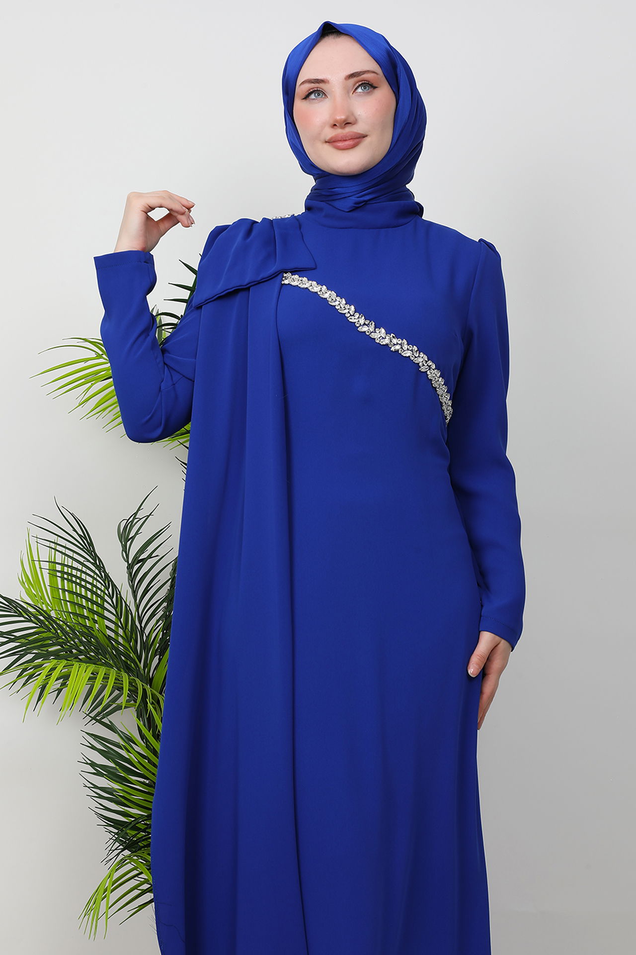 Özün Taşlı Abiye Gece Mavi - 5