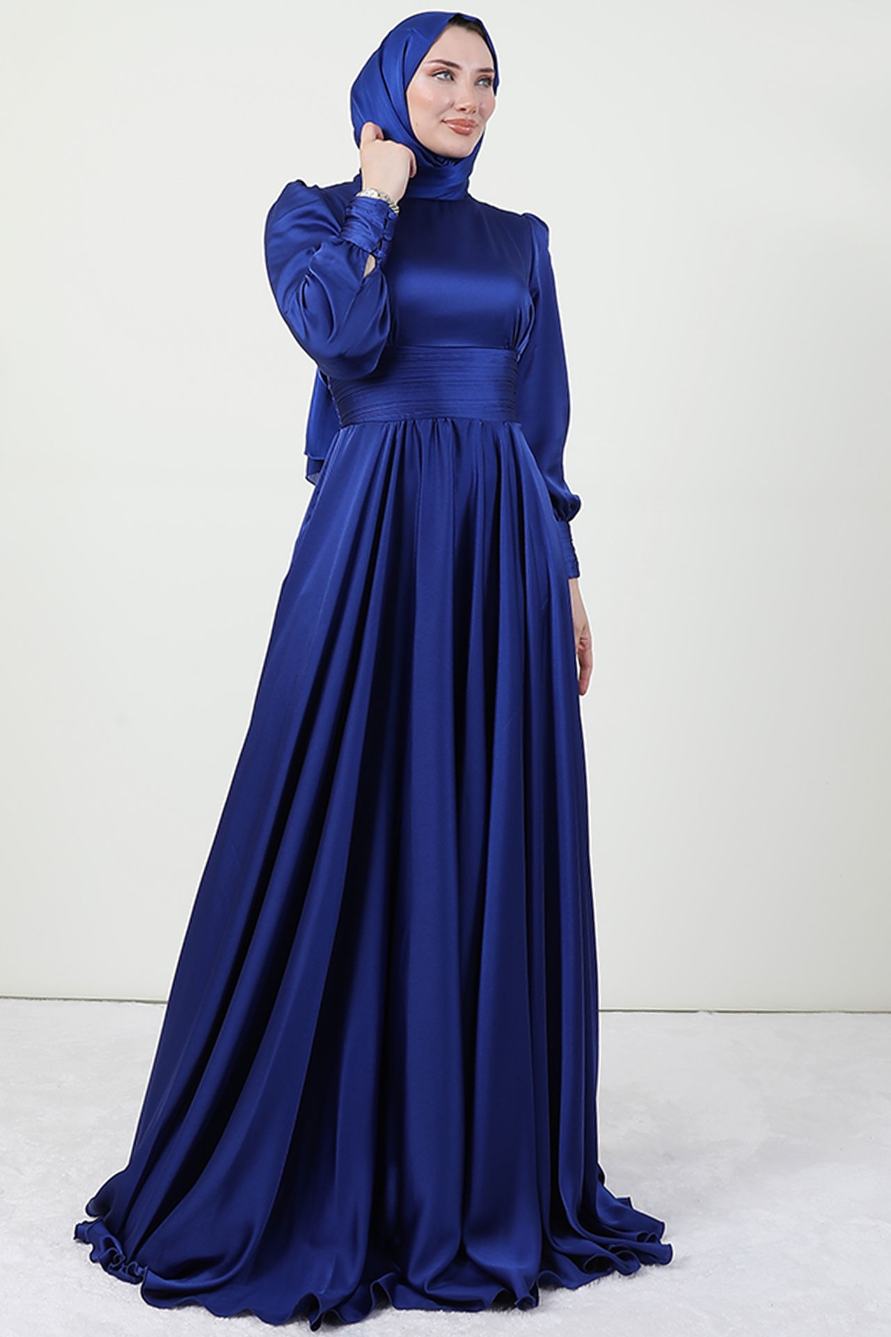 Beli Pileli Saten Abiye Saks - 3