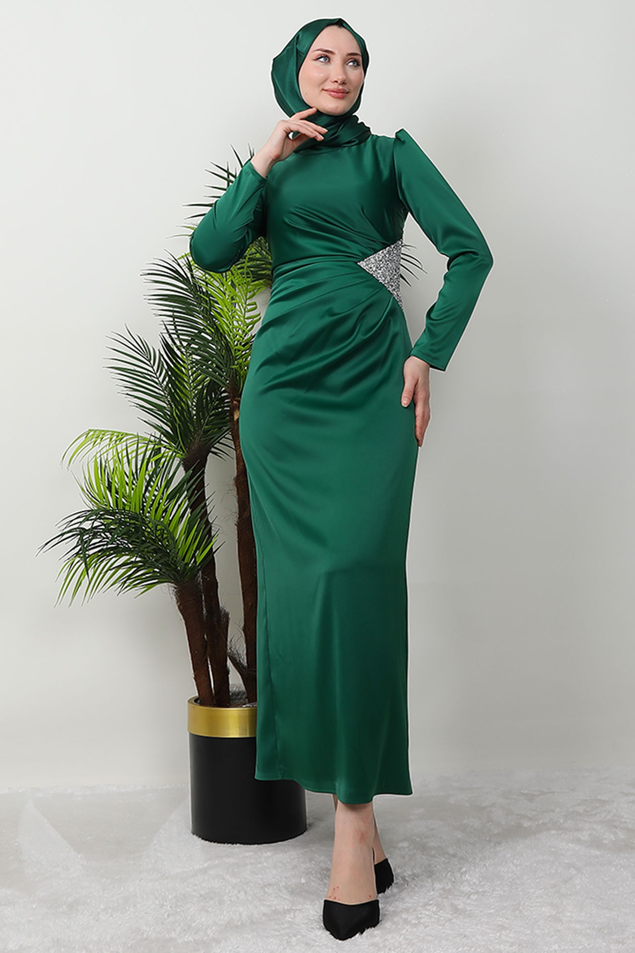 Pınar Saten Abiye Zümrüt - 1