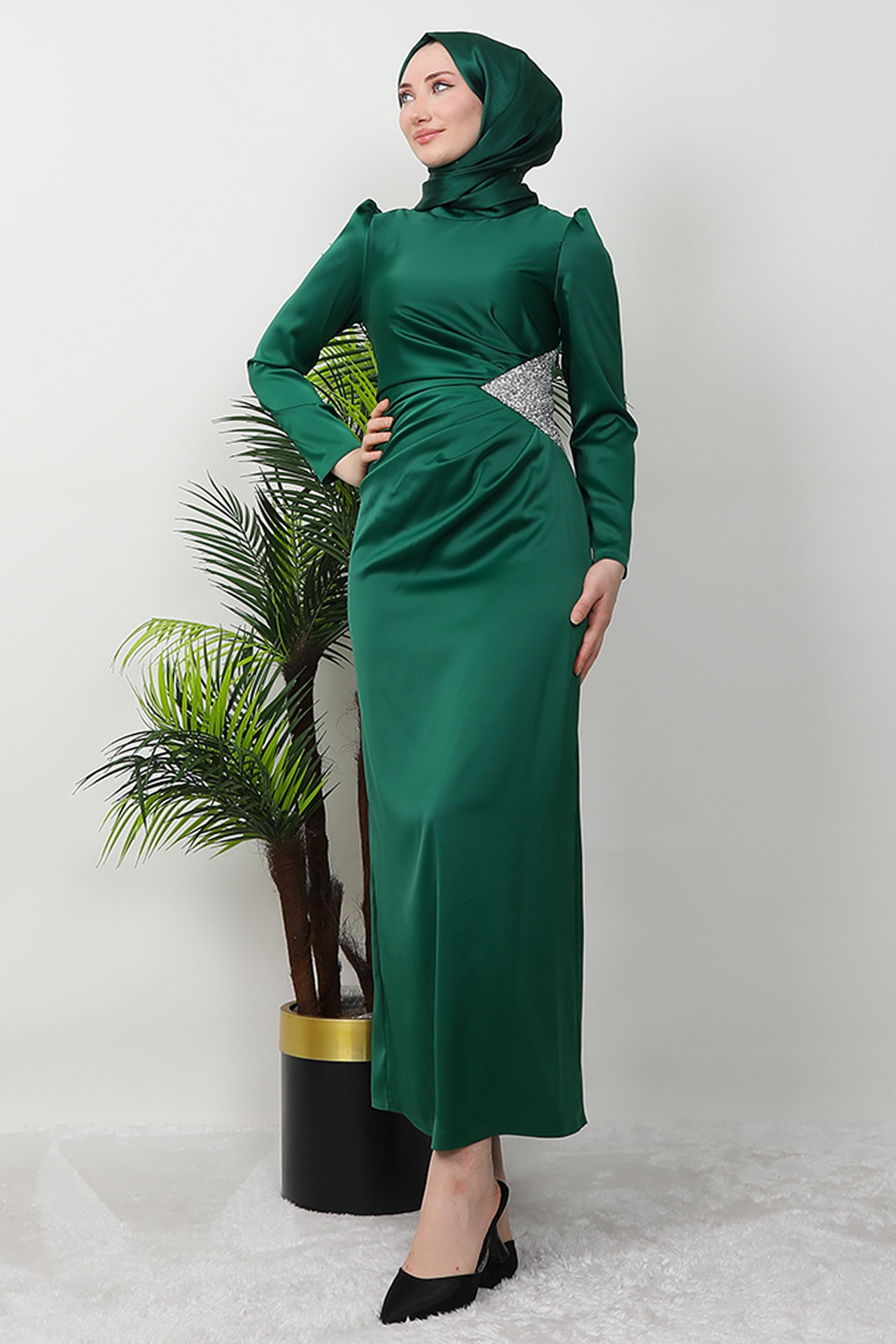 Pınar Saten Abiye Zümrüt - 3