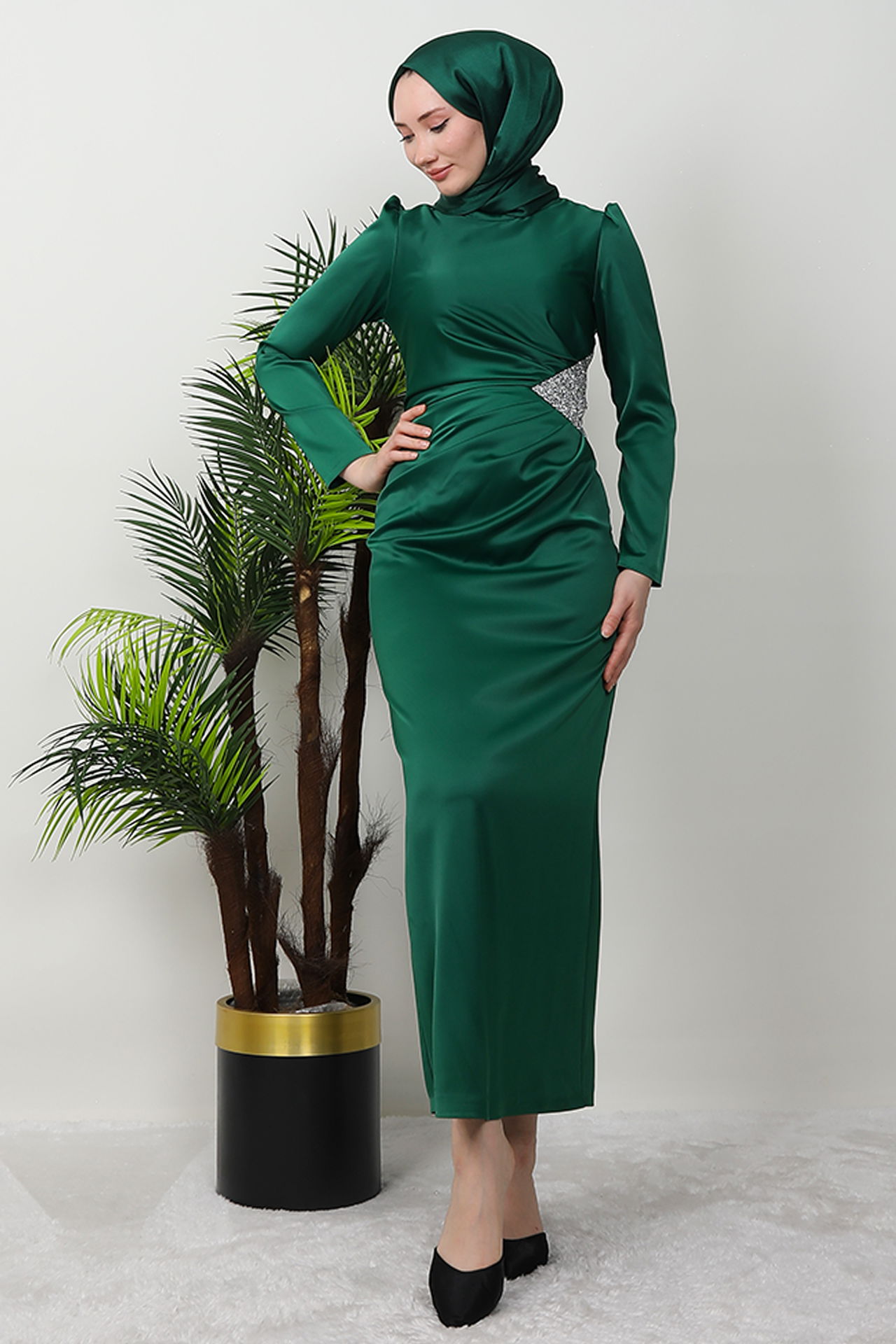 Pınar Saten Abiye Zümrüt - 4