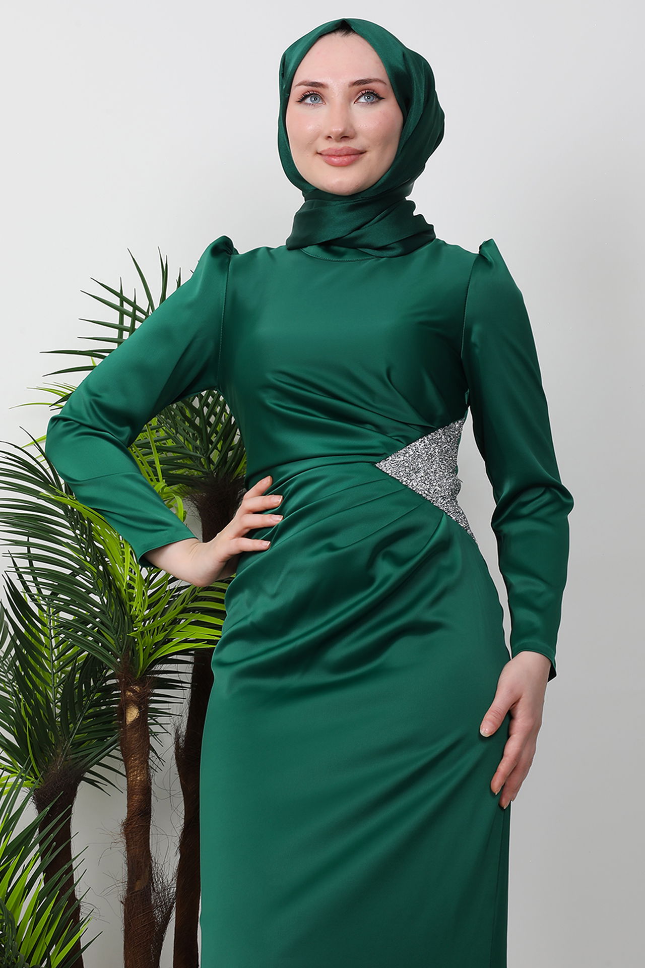 Pınar Saten Abiye Zümrüt - 5