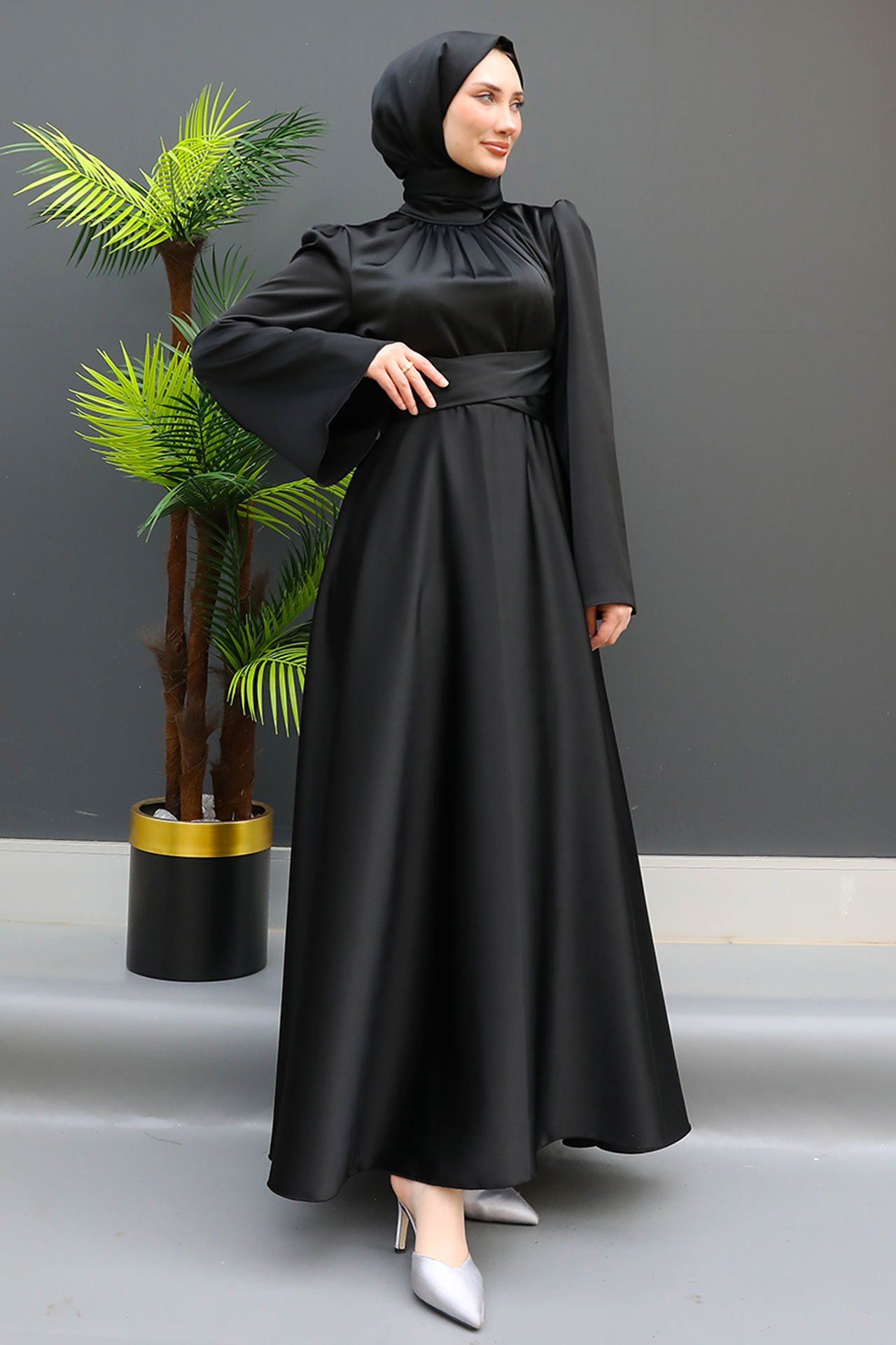 Nazlı Tesettür Elbise Siyah 
