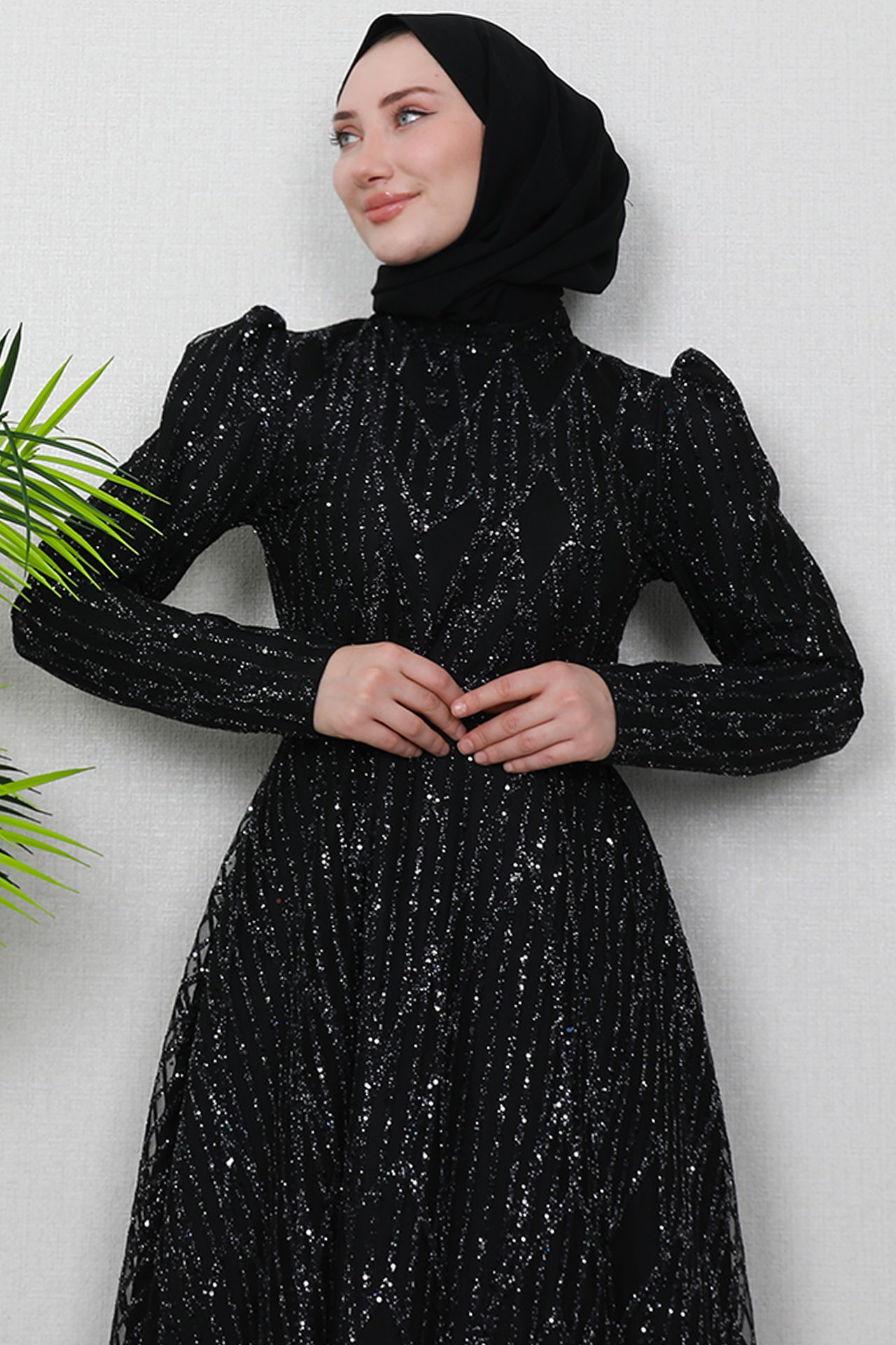 Elisa Tesettür Abiye Siyah - 5