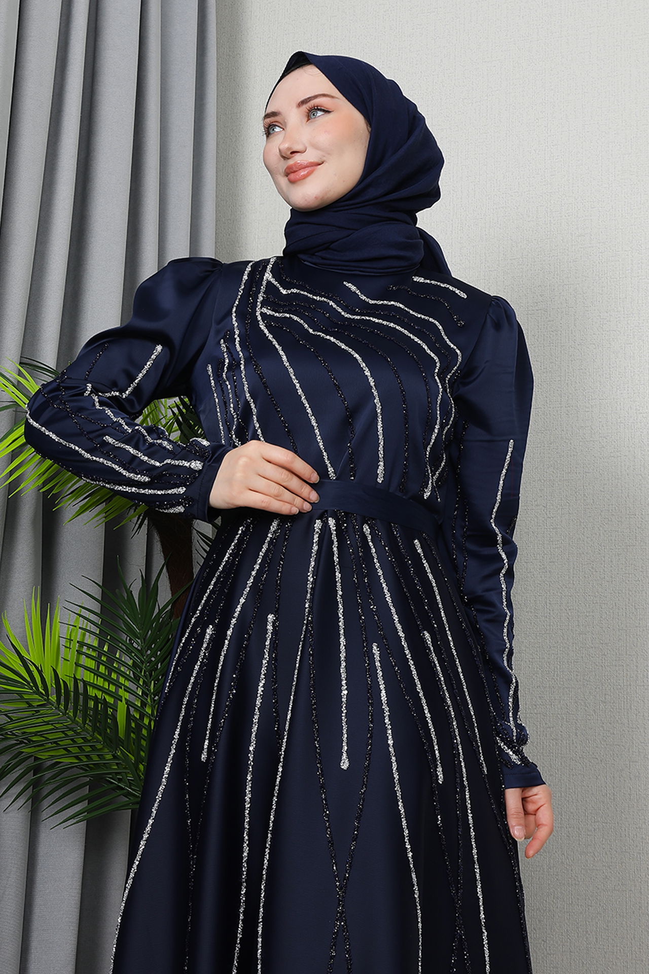 Efsa Saten Abiye Lacivert - 5