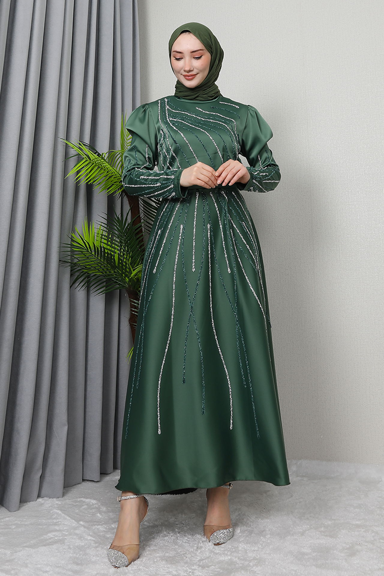 Efsa Saten Abiye Soft Yeşil - 4