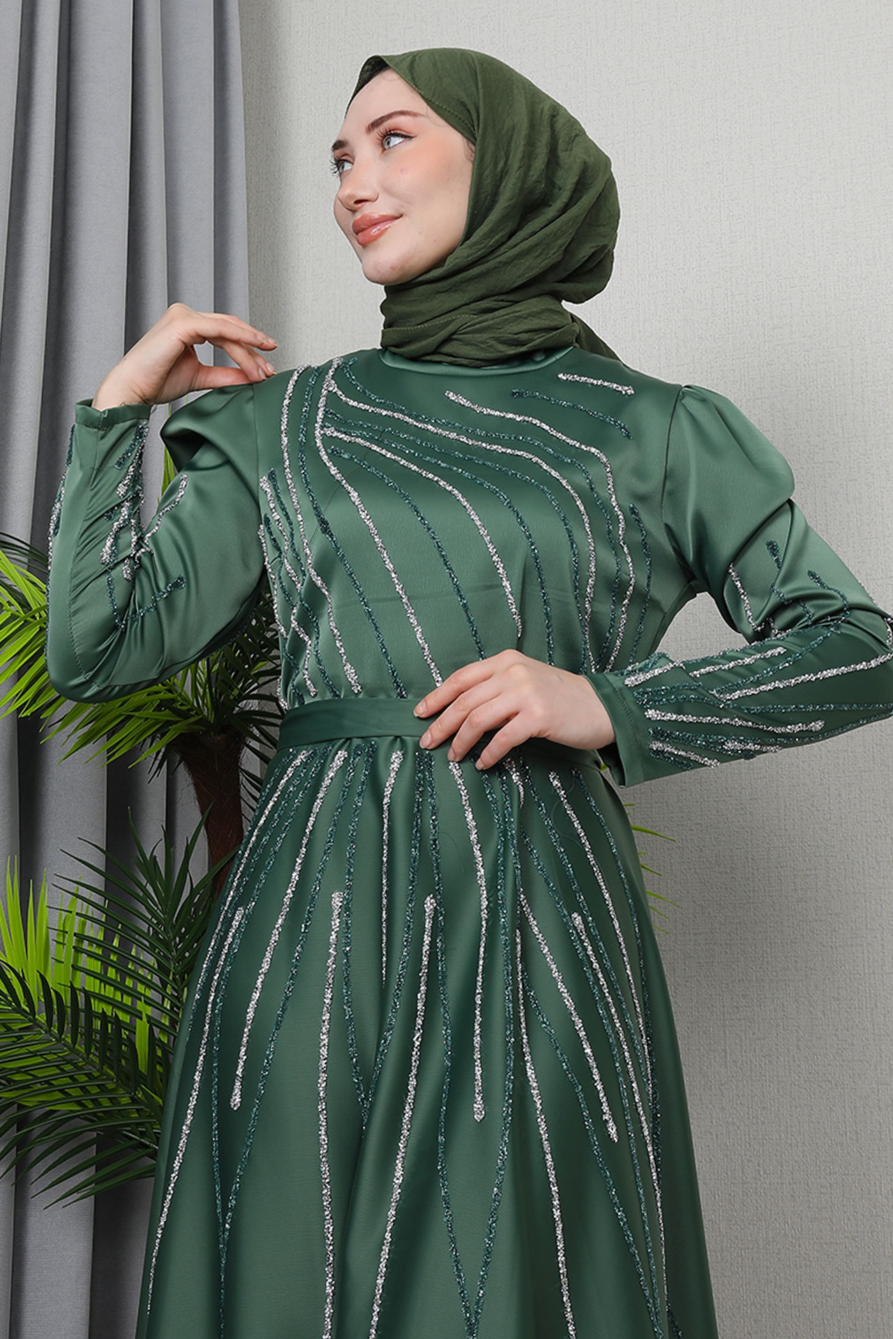 Efsa Saten Abiye Soft Yeşil - 5
