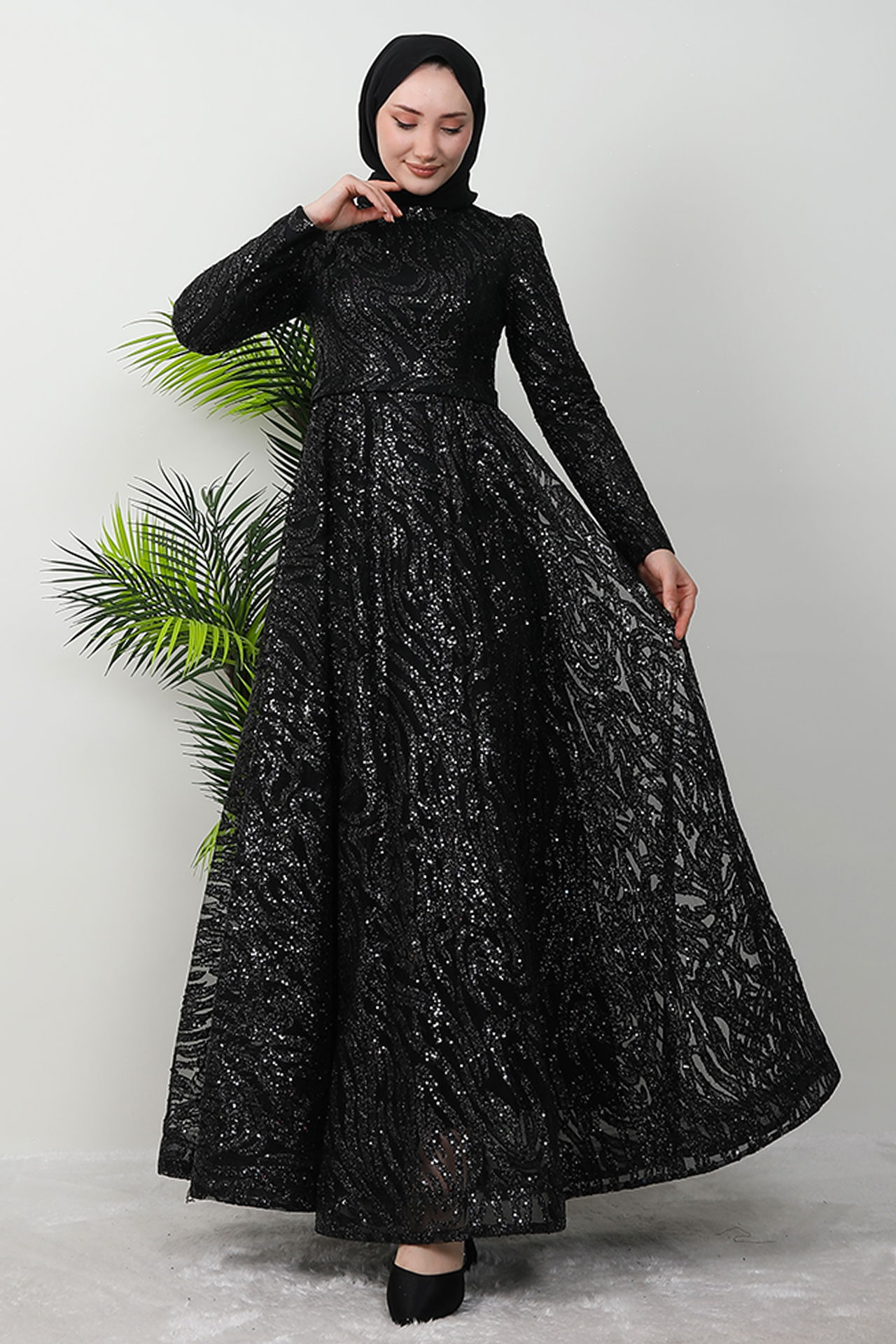 Fidan Tesettür Abiye Siyah - 2