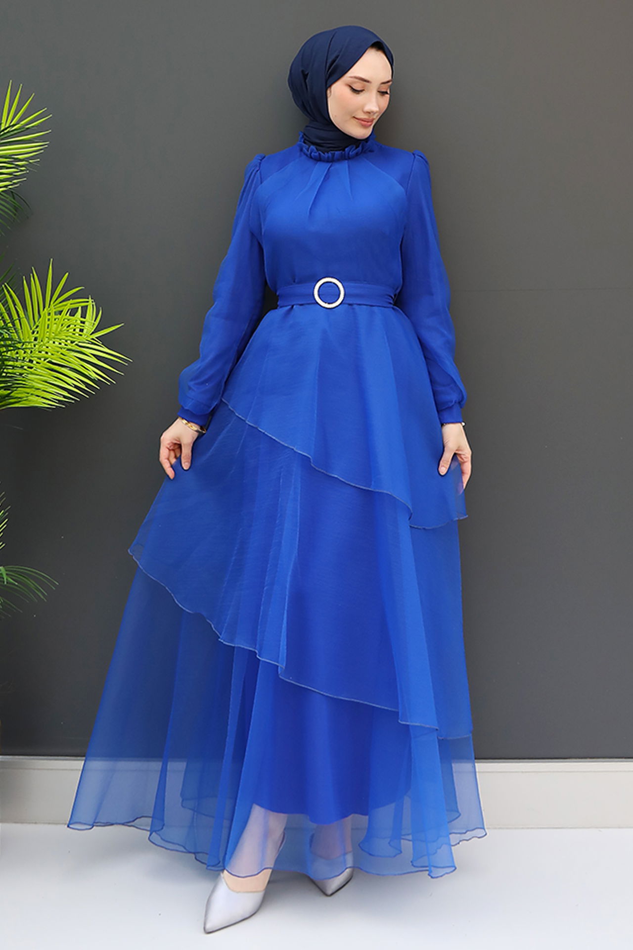 Hüma Tesettür Abiye Saks - 4