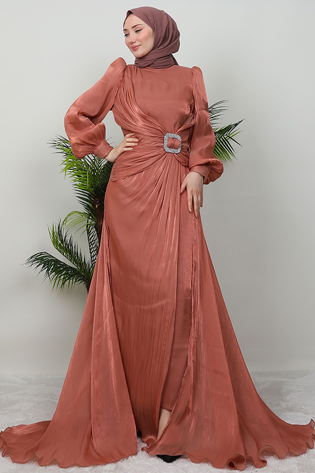 Aslı Tesettür Elbise Mercan - 4