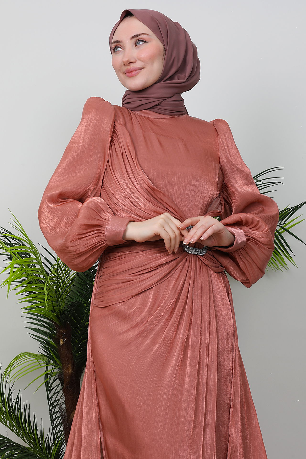 Aslı Tesettür Elbise Mercan - 5
