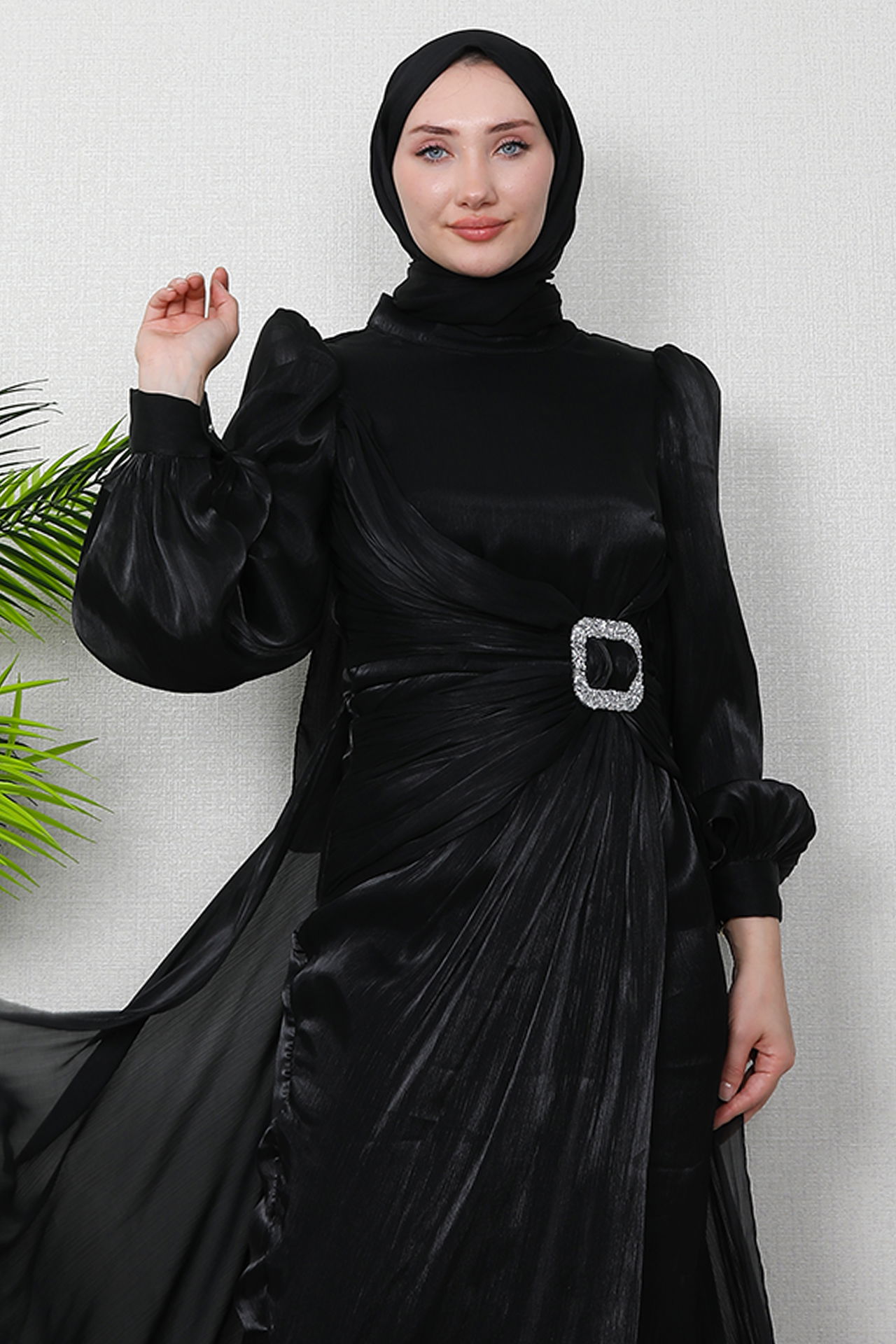 Aslı Tesettür Elbise Siyah - 5