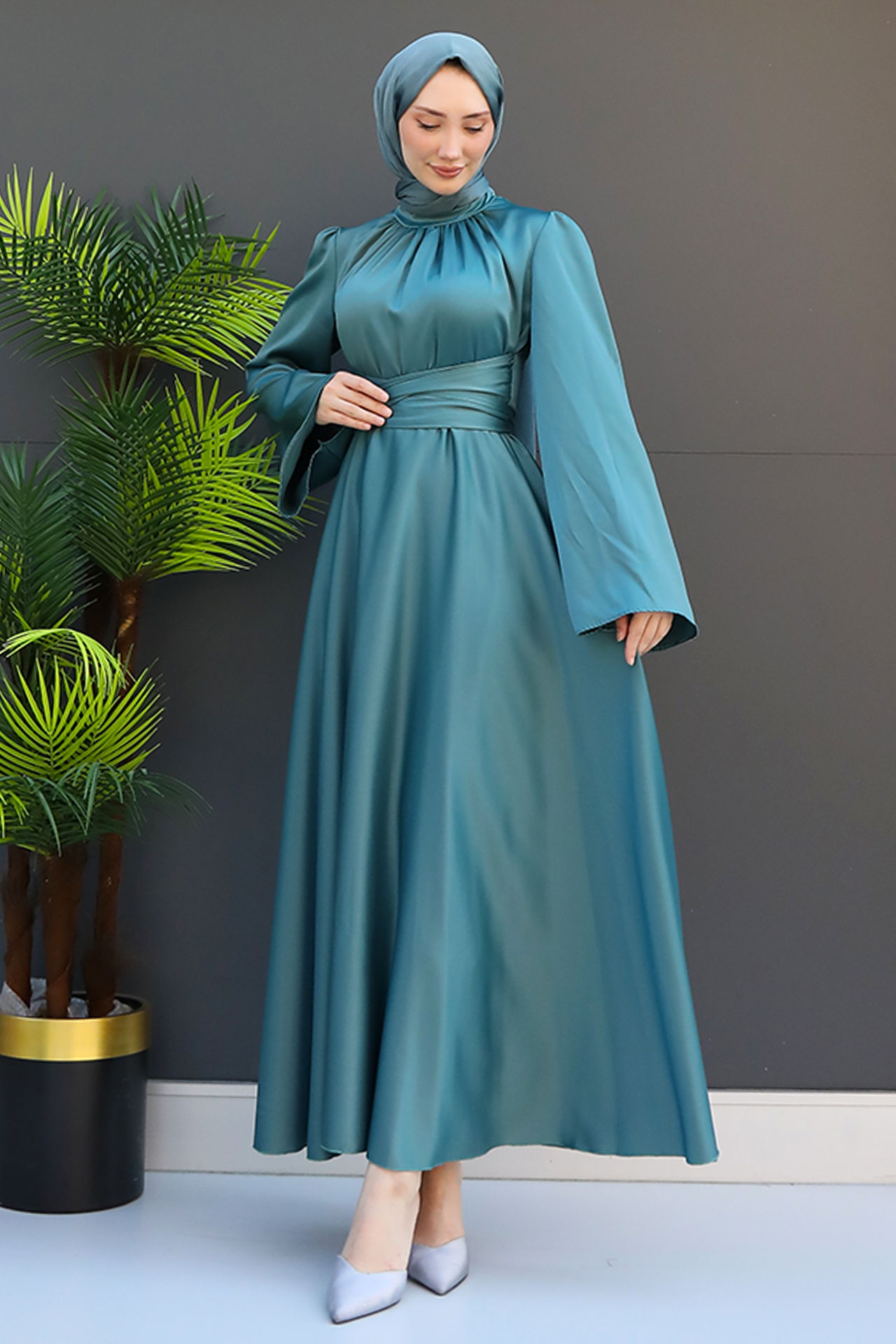 Nazlı Tesettür Elbise Mint - 2
