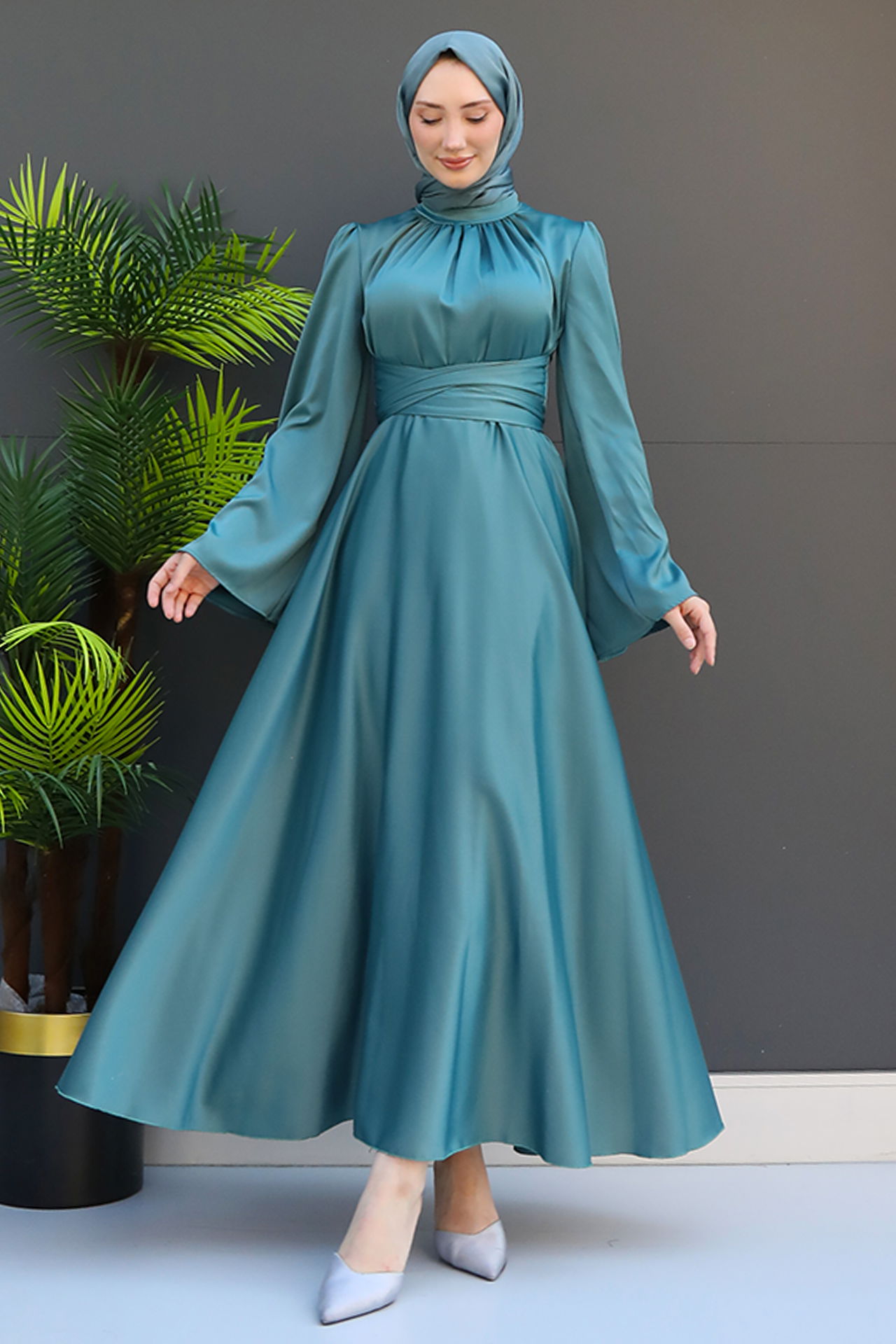 Nazlı Tesettür Elbise Mint - 4