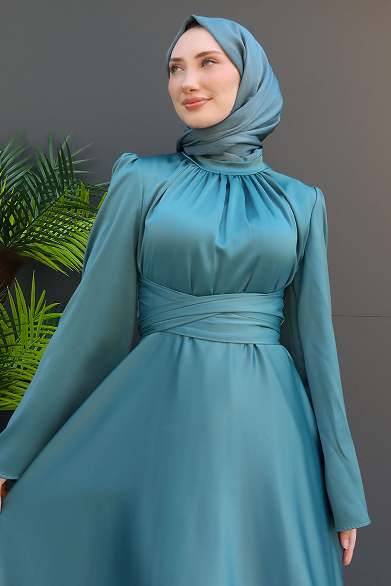 Nazlı Tesettür Elbise Mint - 5