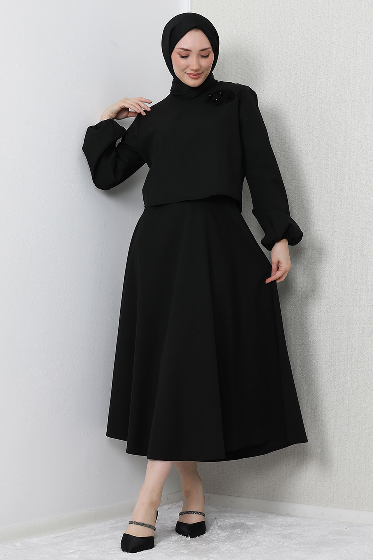 Reyhan Krep Takım Siyah - 4