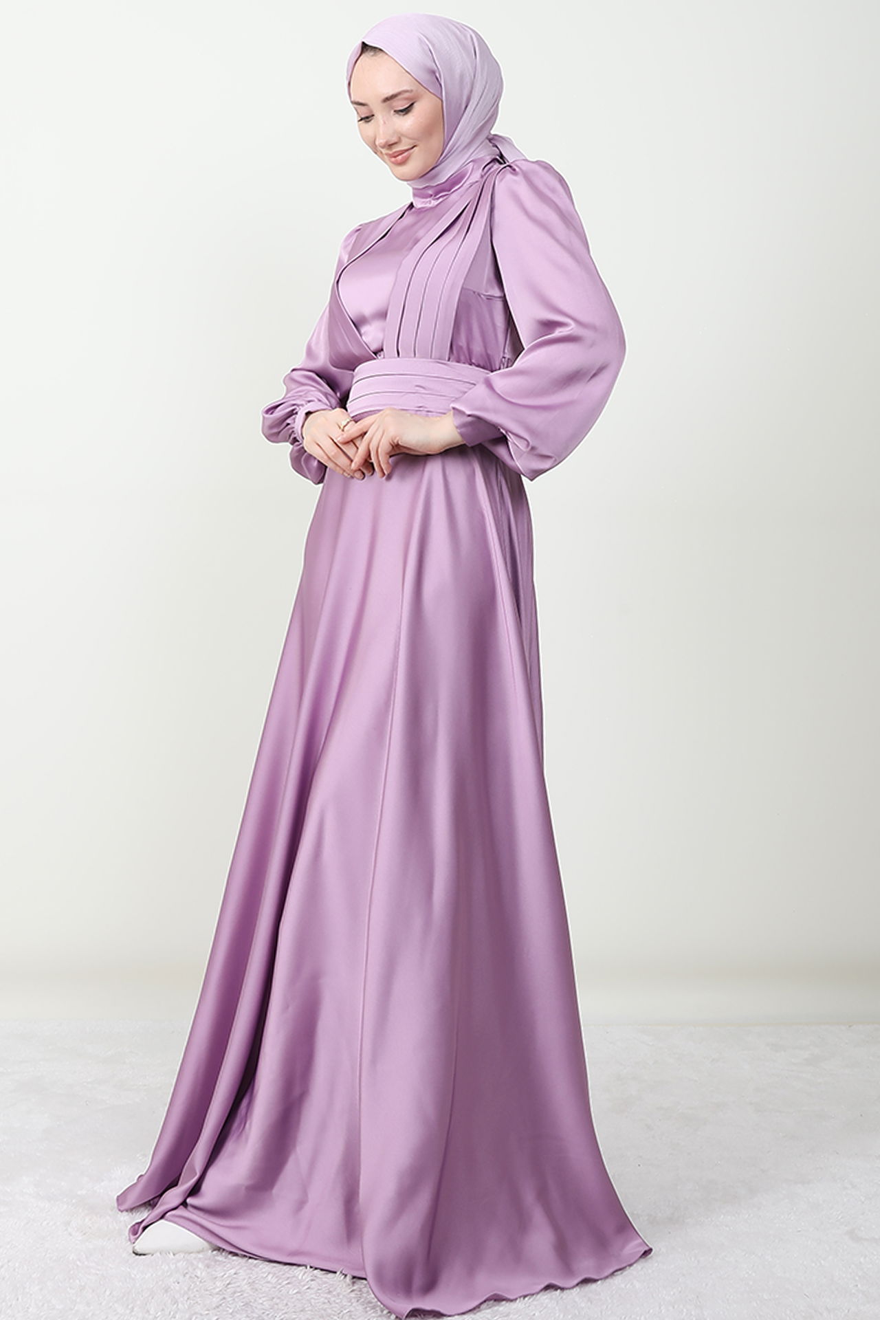 Milanda Tesettür Abiye Lila - 4