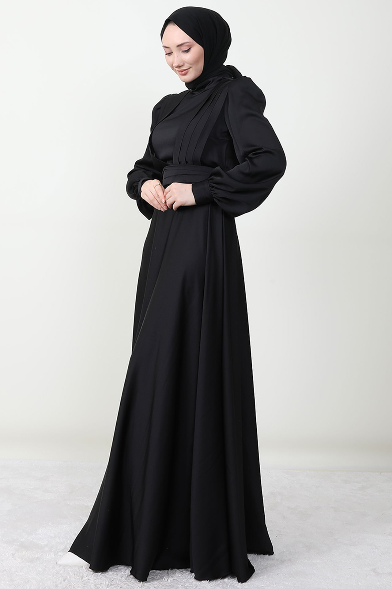 Milanda Tesettür Abiye Siyah - 2