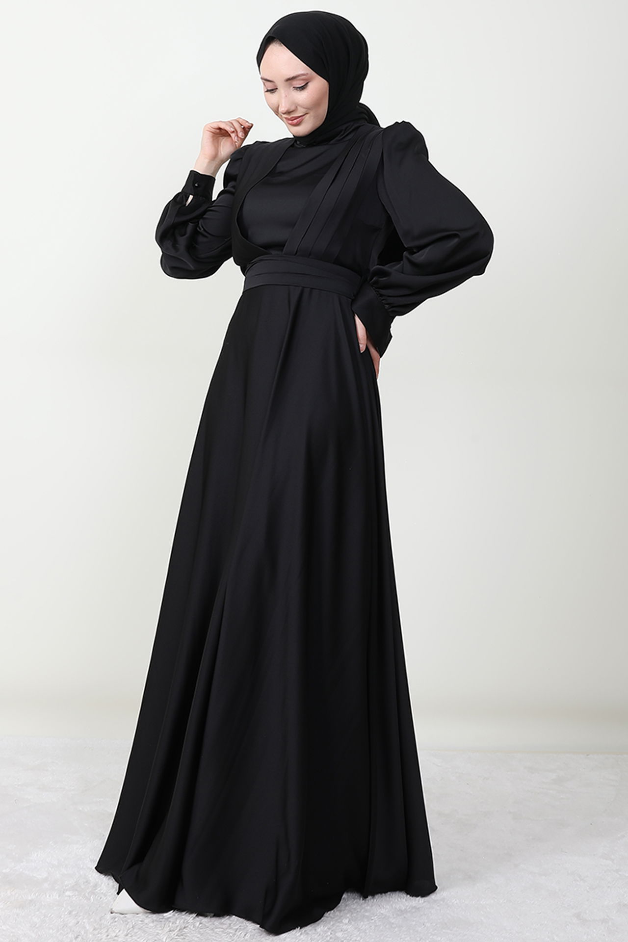 Milanda Tesettür Abiye Siyah - 4