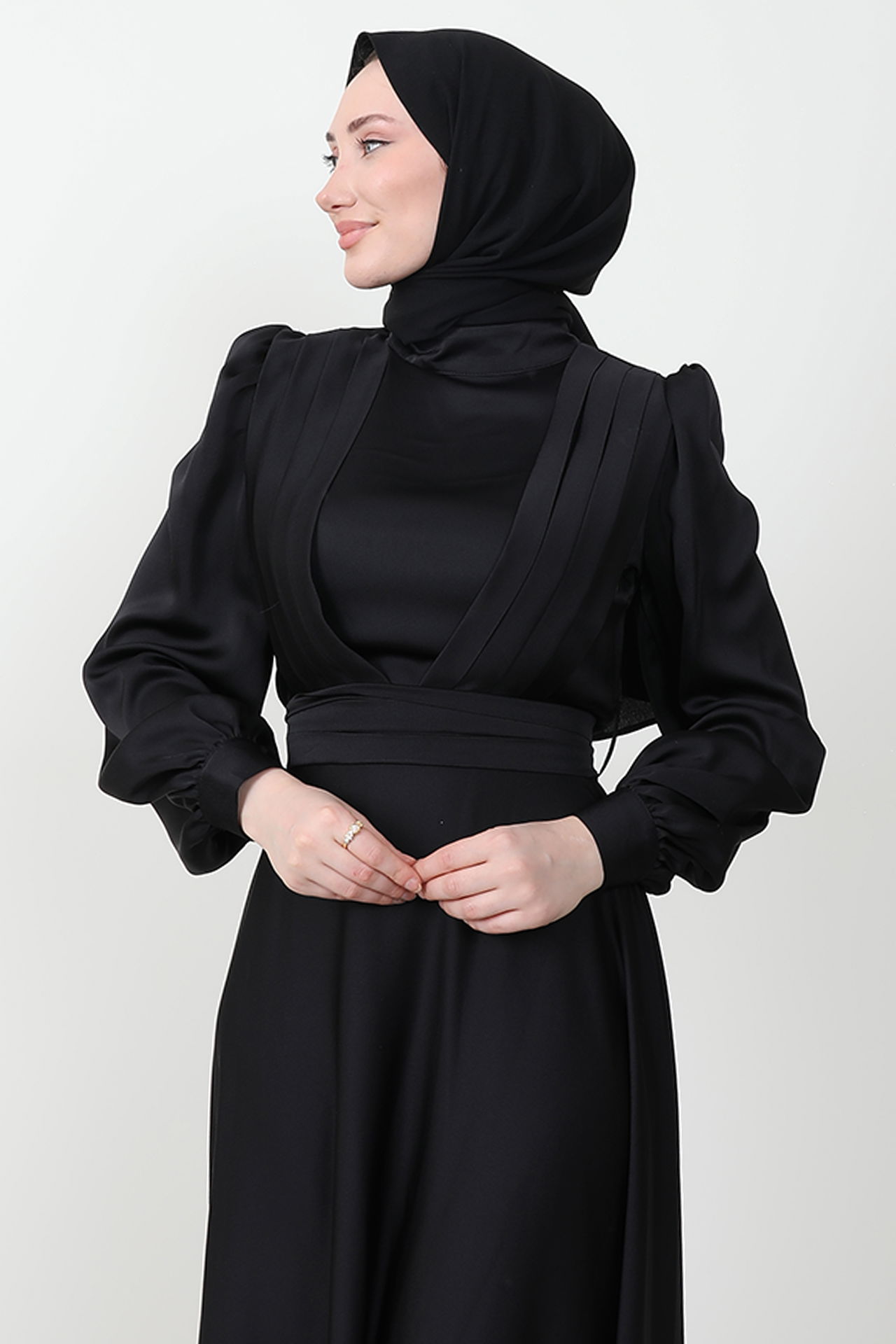 Milanda Tesettür Abiye Siyah - 5